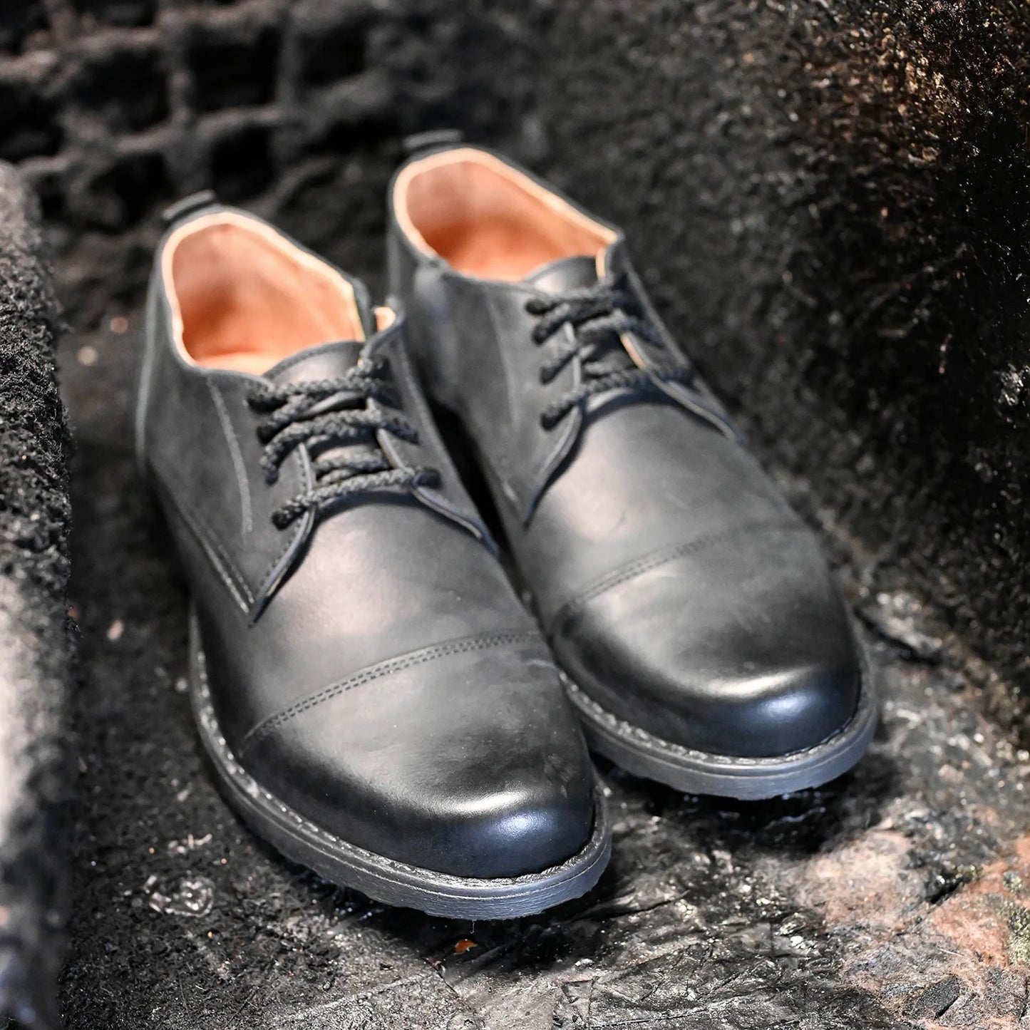 Czarne skórzane półbuty męskie – Paul | Jordan Handmade Shoes