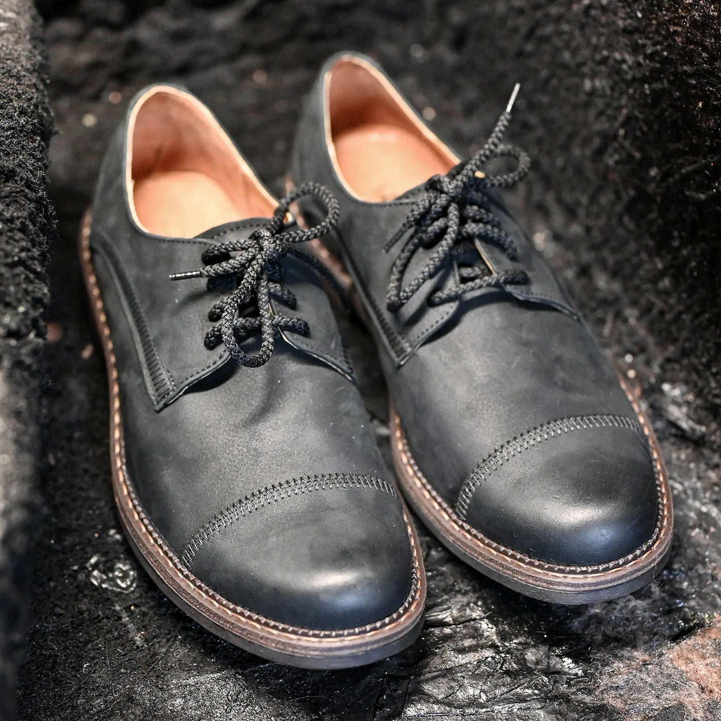 Czarne skórzane półbuty męskie – Mauro | Jordan Handmade Shoes
