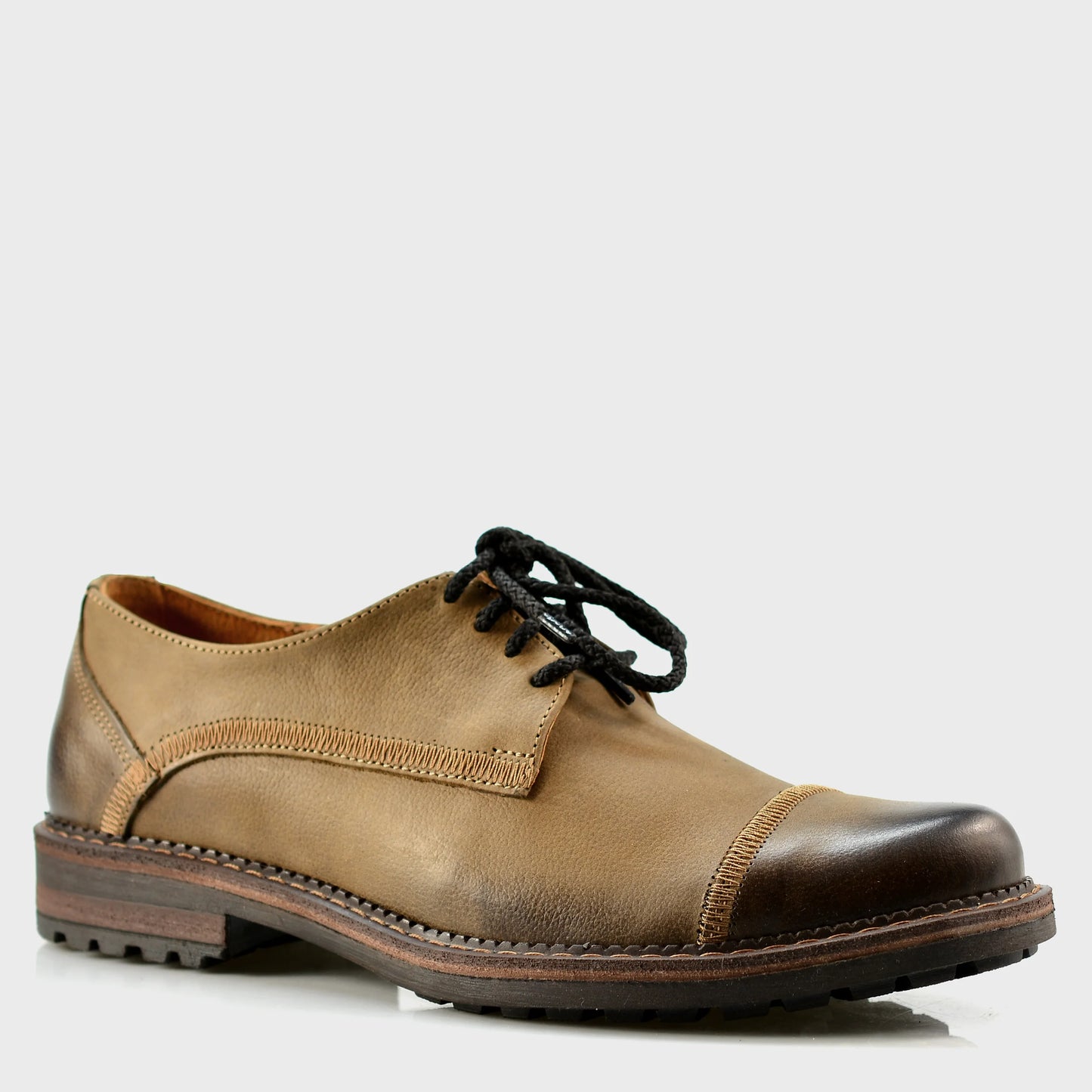 Brązowe skórzane półbuty męskie – Mauro | Jordan Handmade Shoes