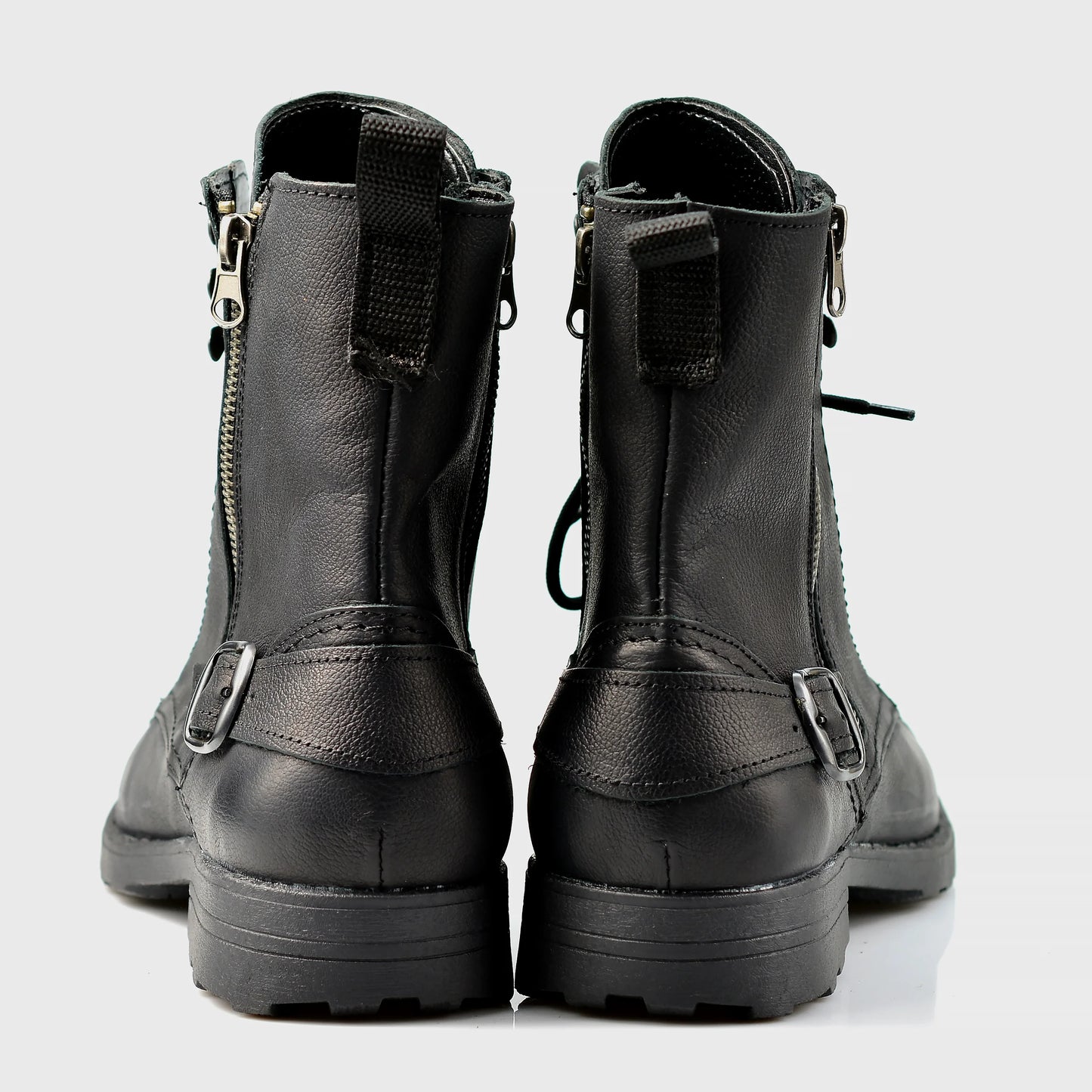 Czarne skórzane buty motocyklowe męskie – Blake | Jordan Handmade Shoes
