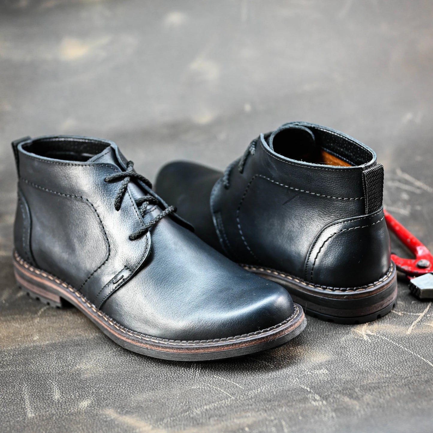 Sztyblety męskie skórzane czarne – Hawk | Jordan Handmade Shoes