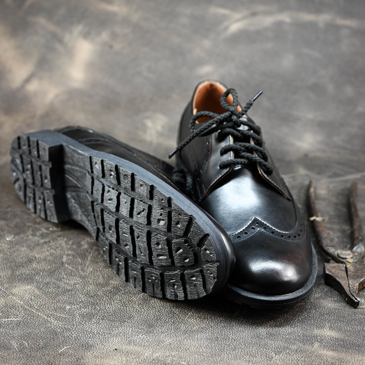 Czarne skórzane brogsy męskie – Oxford Ridge | Jordan Handmade Shoes