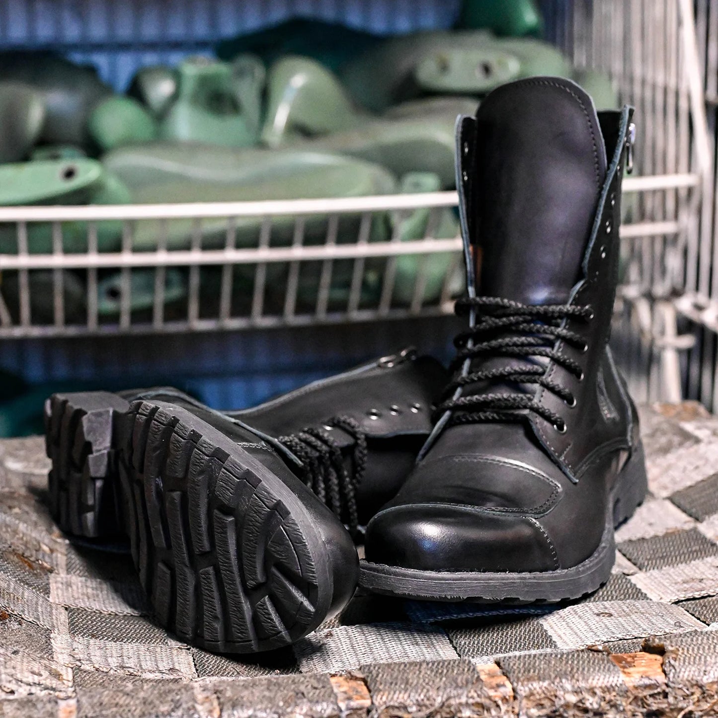Czarne skórzane buty motocyklowe męskie – Hunter | Jordan Handmade Shoes
