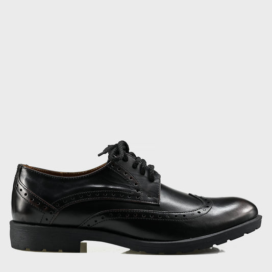 Czarne skórzane brogsy męskie – Oxford Ridge | Jordan Handmade Shoes