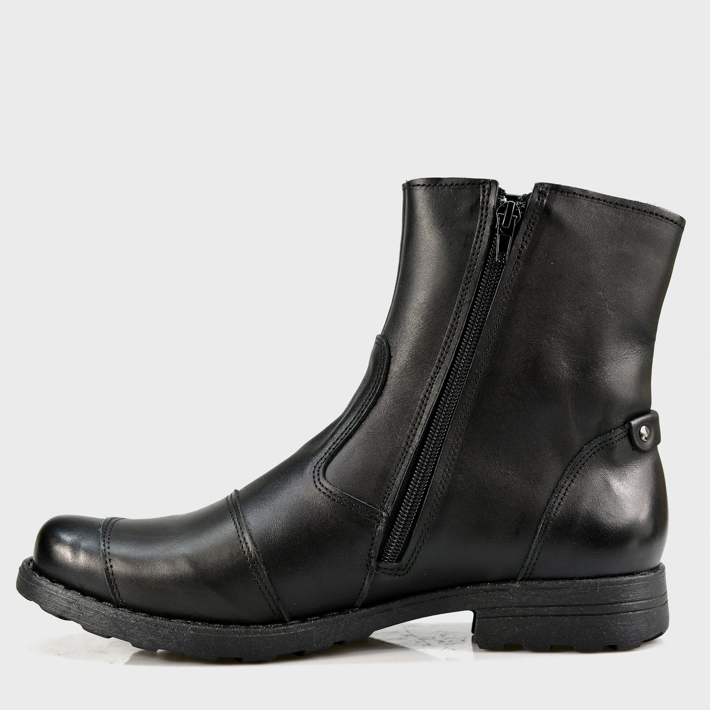 Czarne skórzane buty motocyklowe męskie – Bruce | Jordan Handmade Shoes
