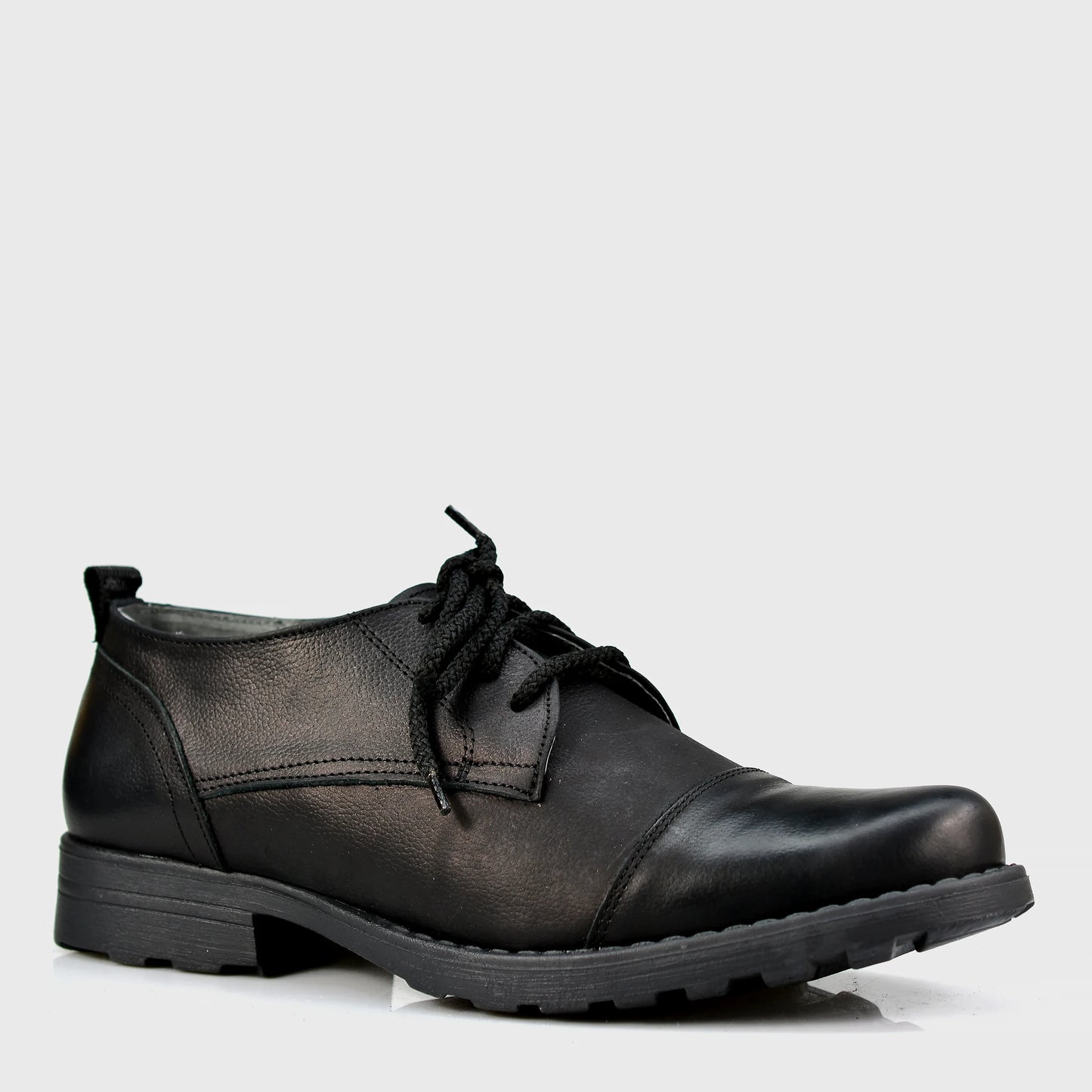 Czarne skórzane półbuty męskie – Paul | Jordan Handmade Shoes