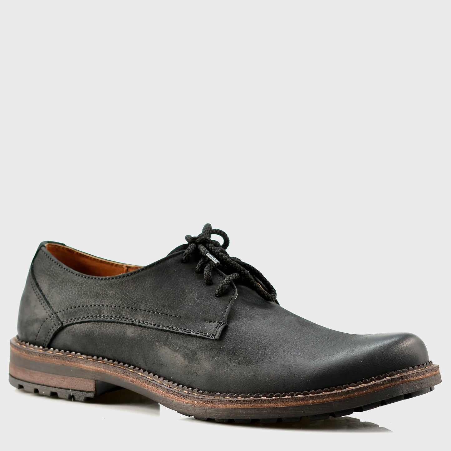 Czarne skórzane półbuty męskie – Aldo | Jordan Handmade Shoes