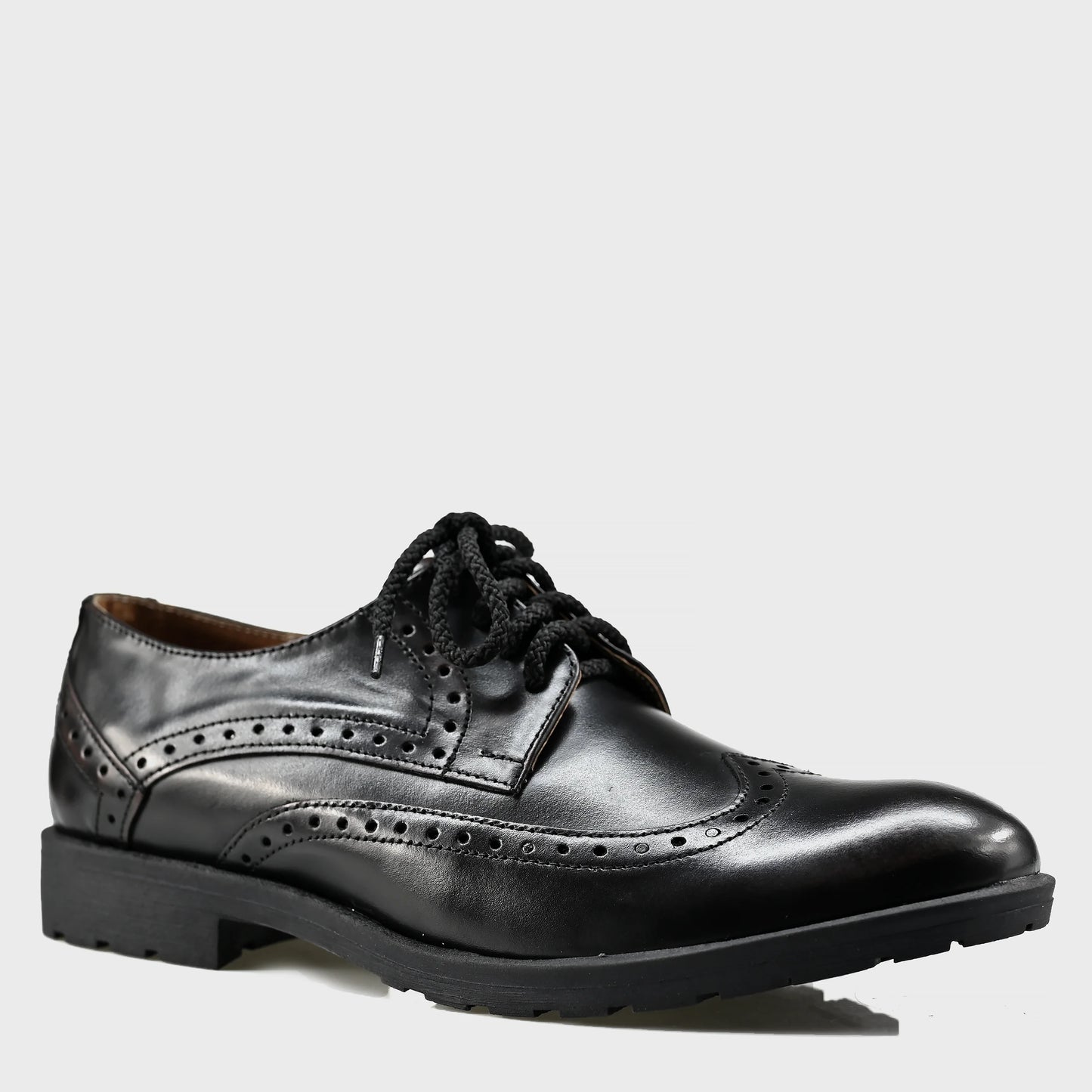 Czarne skórzane brogsy męskie – Oxford Ridge | Jordan Handmade Shoes