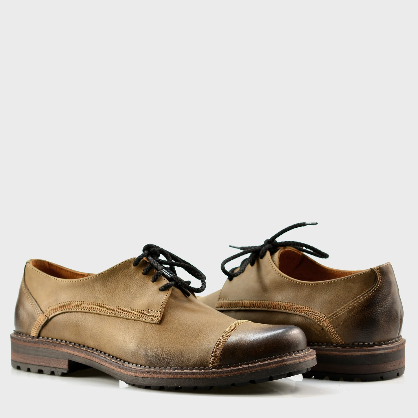 Brązowe skórzane półbuty męskie – Mauro | Jordan Handmade Shoes