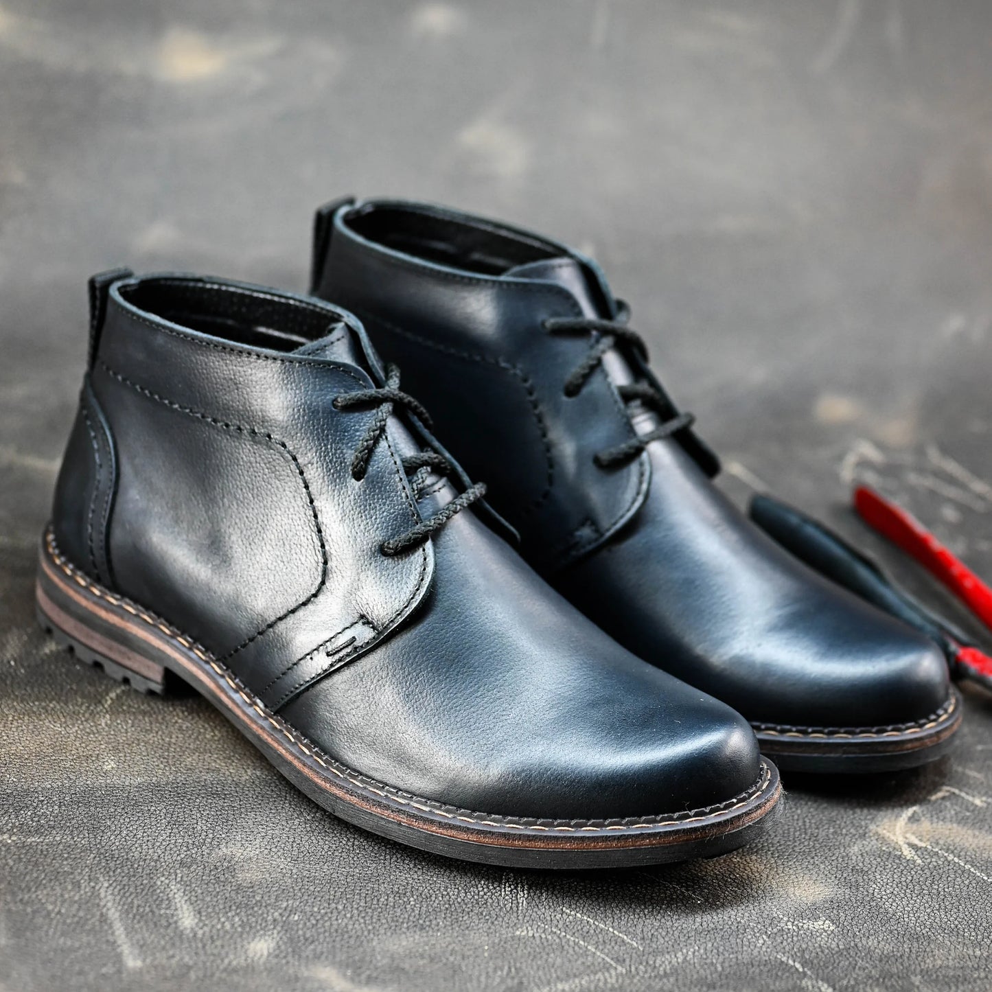 Sztyblety męskie skórzane czarne – Hawk | Jordan Handmade Shoes